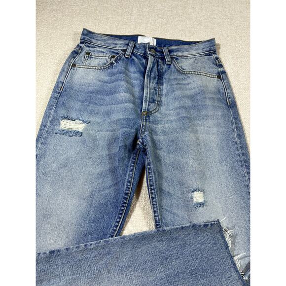 NWT Boyish by Her Women’s 26 Blue Billy Taxi Driver Raw Hem Tapered Jeans Casual - Picture 9 of 10